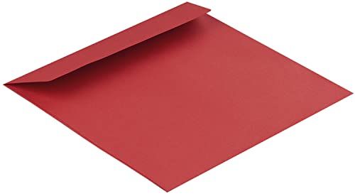 100 Stück, Farbige Briefumschläge, 160 x 160 mm, Haftklebung mit Abziehstreifen, Gerade Klappe, 130 g/qm Colorista, Ohne Fenster, Rot, Blanke Briefhüllen von Blanke Briefhüllen