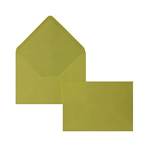 100 Stück, Farbige Briefumschläge, DIN B6, Nassklebung, Spitze Klappe, 100 g/qm Offset, Ohne Fenster, Gelb (Pastellgelb), Blanke Briefhüllen von Blanke Briefhüllen