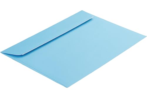 100 Stück, Farbige Briefumschläge, DIN C5, Haftklebung mit Abziehstreifen, Gerade Klappe, 130 g/qm Colorista, Ohne Fenster, Blau (Hellblau), Blanke Briefhüllen von Blanke Briefhüllen