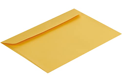 100 Stück, Farbige Briefumschläge, DIN C6, Haftklebung mit Abziehstreifen, Gerade Klappe, 130 g/qm Colorista, Ohne Fenster, Gelb (Goldgelb), Blanke Briefhüllen von Blanke Briefhüllen