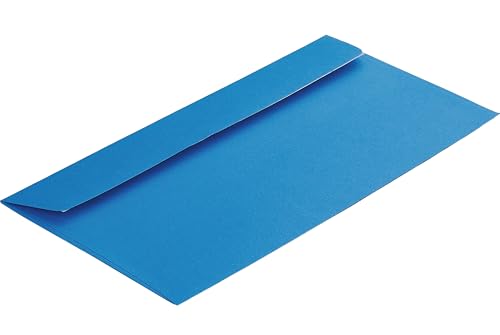 100 Stück, Farbige Briefumschläge, DIN C6/5, Haftklebung mit Abziehstreifen, Gerade Klappe, 120 g/qm Colorista, Ohne Fenster, Blau (Königsblau), Blanke Briefhüllen von Blanke Briefhüllen