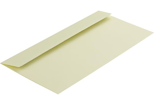 100 Stück, Farbige Briefumschläge, DIN C6/5, Haftklebung mit Abziehstreifen, Gerade Klappe, 130 g/qm Colorista, Ohne Fenster, Creme (Creme-Gelb), Blanke Briefhüllen von Blanke Briefhüllen