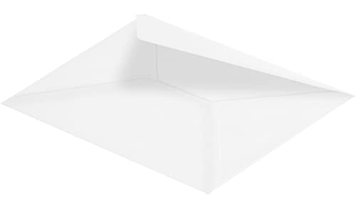100 Stück, Transparente Briefumschläge, 110 x 155 mm, Nassklebung, Spitze Klappe, 90 g/qm Offset, Ohne Fenster, Weiß (Transparent-Weiß), Blanke Briefhüllen von Blanke Briefhüllen