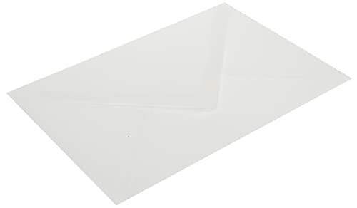 100 Stück, Transparente Briefumschläge, DIN C5, Nassklebung, Spitze Klappe, 90 g/qm Offset, Ohne Fenster, Weiß (Transparent-Weiß), Blanke Briefhüllen von Blanke Briefhüllen