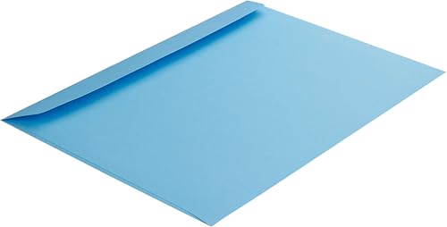 50 Stück, Farbige Briefumschläge, DIN C4, Haftklebung mit Abziehstreifen, Gerade Klappe, 130 g/qm Colorista, Ohne Fenster, Blau (Hellblau), Blanke Briefhüllen von Blanke Briefhüllen