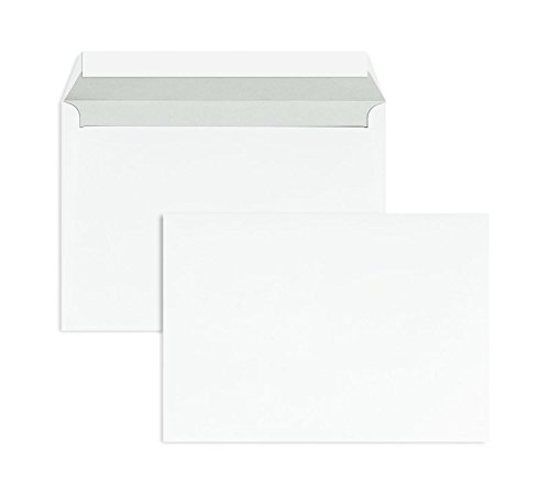 500 Stück, Briefumschläge, DIN C5, Haftklebung mit Abziehstreifen, Gerade Klappe, 120 g/qm Offset, Ohne Fenster, Weiß (Hochweiß), Blanke Briefhüllen von Blanke Briefhüllen
