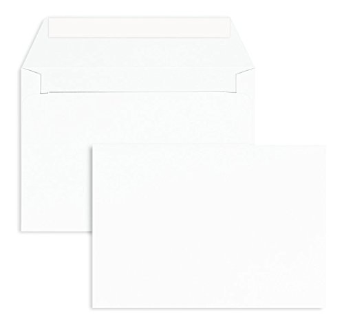 500 Stück, Briefumschläge, DIN C6, Haftklebung mit Abziehstreifen, Gerade Klappe, 120 g/qm Offset, Ohne Fenster, Weiß (Hochweiß), Blanke Briefhüllen von Blanke Briefhüllen