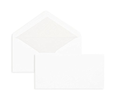 500 Stück, Briefumschläge, DIN Lang, Nassklebung, Spitze Klappe, 80 g/qm Offset, Ohne Fenster, Weiß, Blanke Briefhüllen von Blanke Briefhüllen