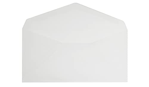 Blanke Briefhüllen, Transparente Briefumschläge, 100 Stück, Nassklebung, Ohne Fenster, Spitze Klappe, 110 x 220 mm (DIN Lang), 90 g/qm Offset, Weiß (Transparent-Weiß) von Blanke Briefhüllen