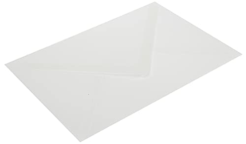 Blanke Briefhüllen, Transparente Briefumschläge, 100 Stück, Nassklebung, Ohne Fenster, Spitze Klappe, DIN C6, 90 g/qm Offset, Weiß (Transparent-Weiß) von Blanke Briefhüllen