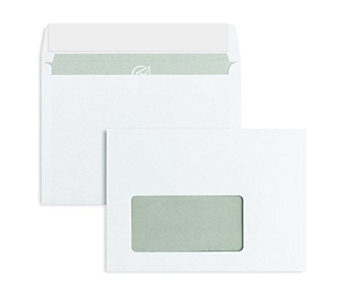 Blanke Briefhüllen - Briefumschläge - Mit Fenster - Haftklebung - Gerade Klappe - DIN C6-80 g/qm Offset - 1000 Stück - Weiß von Blanke Briefhüllen