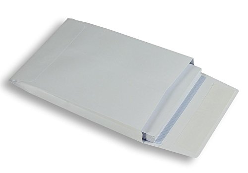 Faltentaschen | Premium | 162 x 229 x 25 mm (DIN C5) Weiß (125 Stück) mit Abziehstreifen | Briefhüllen, Kuverts, Couverts, Umschläge mit 2 Jahren Zufriedenheitsgarantie von Blanke Briefhüllen