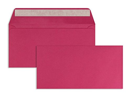 Farbige Briefhüllen | Premium | 110 X 220 Mm (Din Lang) Rosa (100 Stück) Mit Abziehstreifen | Briefhüllen, Kuverts, Couverts, Umschläge Mit 2 Jahren Zufriedenheitsgarantie von Blanke Briefhüllen