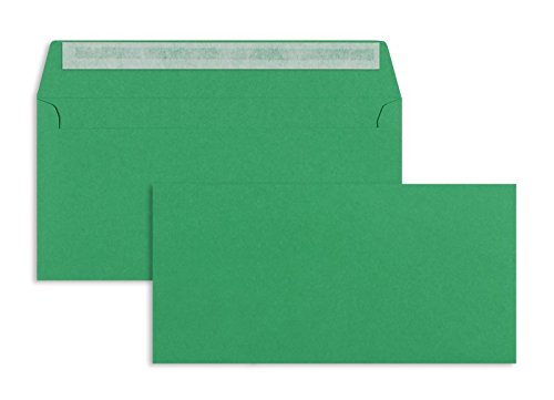 Farbige Briefhüllen | Premium | 114 x 229 mm (DIN C6/5) Grün (100 Stück) mit Abziehstreifen | Briefhüllen, Kuverts, Couverts, Umschläge mit 2 Jahren Zufriedenheitsgarantie von Blanke Briefhüllen