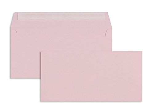 Farbige Briefhüllen | Premium | 114 x 229 mm (DIN C6/5) Rosa (100 Stück) mit Abziehstreifen | Briefhüllen, Kuverts, Couverts, Umschläge mit 2 Jahren Zufriedenheitsgarantie von Blanke Briefhüllen