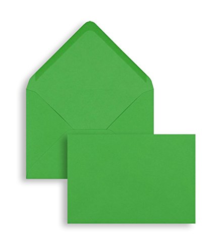 Farbige Briefhüllen | Premium | 133 x 184 mm Grün (100 Stück) Nassklebung | Briefhüllen, Kuverts, Couverts, Umschläge mit 2 Jahren Zufriedenheitsgarantie von Blanke Briefhüllen