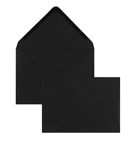 Farbige Briefhüllen | Premium | 133 x 184 mm Schwarz (100 Stück) Nassklebung | Briefhüllen, Kuverts, Couverts, Umschläge mit 2 Jahren Zufriedenheitsgarantie von Blanke Briefhüllen