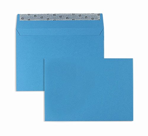 Farbige Briefhüllen | Premium | 162 x 229 mm (DIN C5) Blau (100 Stück) mit Abziehstreifen | Briefhüllen, Kuverts, Couverts, Umschläge mit 2 Jahren Zufriedenheitsgarantie von Blanke Briefhüllen