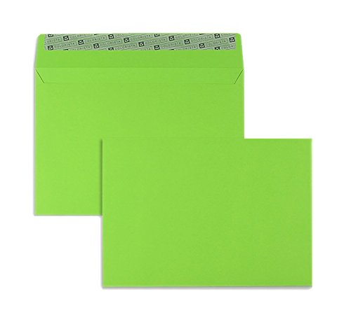 Farbige Briefhüllen | Premium | 162 x 229 mm (DIN C5) Grün (100 Stück) mit Abziehstreifen | Briefhüllen, Kuverts, Couverts, Umschläge mit 2 Jahren Zufriedenheitsgarantie von Blanke Briefhüllen
