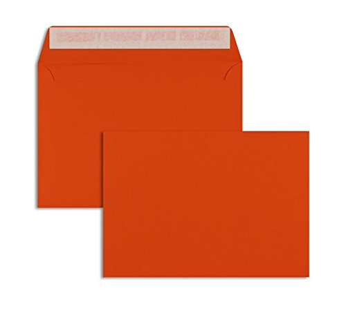 Farbige Briefhüllen | Premium | 162 x 229 mm (DIN C5) Orange (125 Stück) mit Abziehstreifen | Briefhüllen, Kuverts, Couverts, Umschläge mit 2 Jahren Zufriedenheitsgarantie von Blanke Briefhüllen