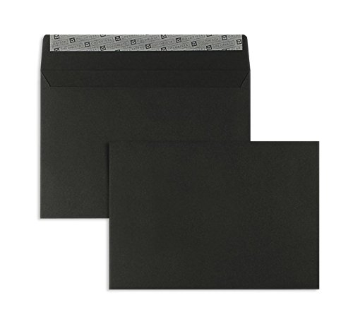 Farbige Briefhüllen | Premium | 162 x 229 mm (DIN C5) Schwarz (100 Stück) mit Abziehstreifen | Briefhüllen, Kuverts, Couverts, Umschläge mit 2 Jahren Zufriedenheitsgarantie von Blanke Briefhüllen