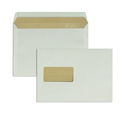 Farbige Briefhüllen | Premium | 162 x 229 mm (DIN C5) mit Fenster | Creme (500 Stück) mit Abziehstreifen | Briefhüllen, Kuverts, Couverts, Umschläge mit 2 Jahren Zufriedenheitsgarantie von Blanke Briefhüllen