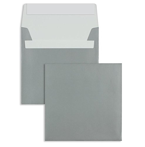 Farbige Briefhüllen | Premium | 220 x 220 mm Silber (100 Stück) mit Abziehstreifen | Briefhüllen, Kuverts, Couverts, Umschläge mit 2 Jahren Zufriedenheitsgarantie von Blanke Briefhüllen