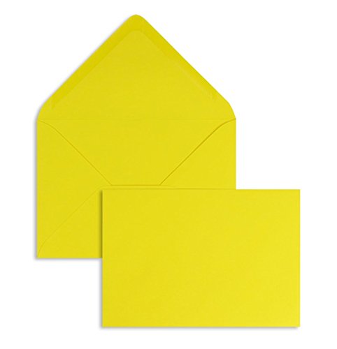 Farbige Briefhüllen | Premium | 80 x 114 mm (DIN C7) Gelb (100 Stück) Nassklebung | Briefhüllen, Kuverts, Couverts, Umschläge mit 2 Jahren Zufriedenheitsgarantie von Blanke Briefhüllen