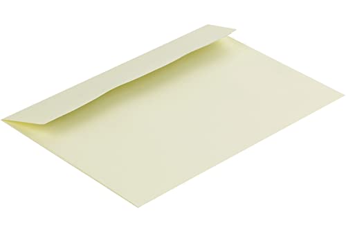 Farbige Briefumschläge - Creme (Creme-Gelb)~114 x 162 mm (DIN C6) | 130 g/qm Colorista | Ohne Fenster | Haftklebung | Gerade Klappe | 50 Stück von Blanke Briefhüllen