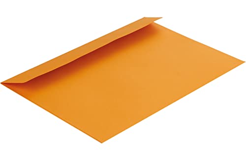 Farbige Briefumschläge - Orange ~162 x 229 mm (DIN C5) | 130 g/qm Colorista | Ohne Fenster | Haftklebung | Gerade Klappe | 50 Stück von Blanke Briefhüllen