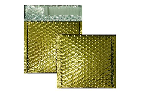 Farbige Luftpolstertaschen | Premium | 175 x 185 mm Gold (10 Stück) mit Abziehstreifen | Briefhüllen, Kuverts, Couverts, Umschläge mit 2 Jahren Zufriedenheitsgarantie von Blanke Briefhüllen
