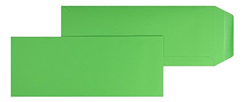 Farbige Versandtaschen | Premium | 125 x 312 mm Grün (100 Stück) Nassklebung | Briefhüllen, Kuverts, Couverts, Umschläge mit 2 Jahren Zufriedenheitsgarantie von Blanke Briefhüllen