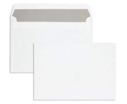 Kuvertierhüllen - Weiß ~176 x 250 mm (DIN B5) | 80 g/qm Offset | Ohne Fenster | Nassklebung | Gerade Klappe | 500 Stück von Blanke Briefhüllen