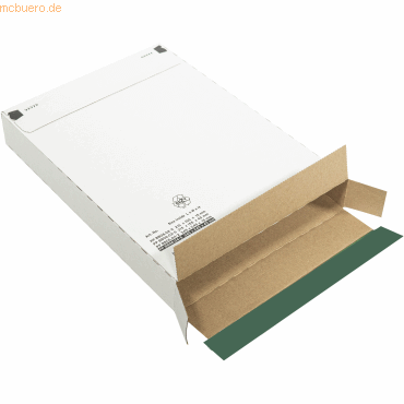 Blanke Briefbox weiß 249x352x19mm Wellpappe Haftklebung VE=100 Stück von Blanke