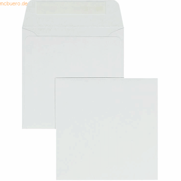 Blanke Briefumschläge 165x165mm 100g/qm haftklebend VE=100 Stück weiß von Blanke