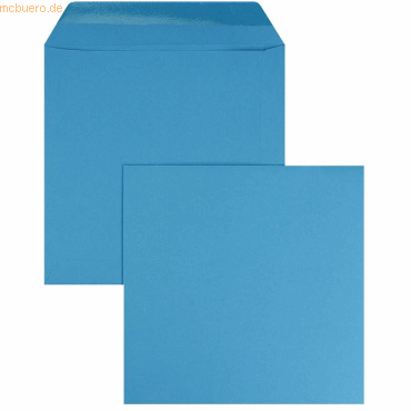 Blanke Briefumschläge 220x220mm 120g/qm gummiert VE=100 Stück azurblau von Blanke