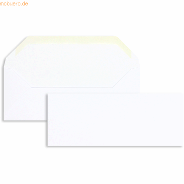 Blanke Briefumschläge 80x205mm 100g/qm gummiert VE=100 Stück weiß von Blanke