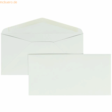 Blanke Briefumschläge DINlang 120g/qm gummiert VE=100 Stück schneeweiß von Blanke