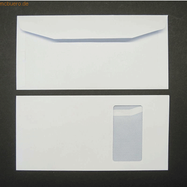 Blanke Kuvertierhüllen 121x235mm 90g/qm gummiert Sonderfenster VE=1000 von Blanke