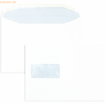 Blanke Kuvertierhüllen 178x254mm 90g/qm gummiert Sonderfenster VE=500 von Blanke