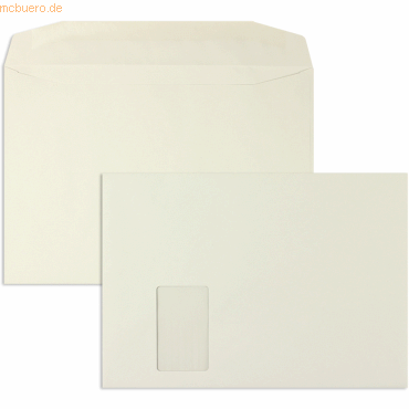 Blanke Kuvertierhüllen C4 100g/qm gummiert Fenster VE=250 Stück grau von Blanke