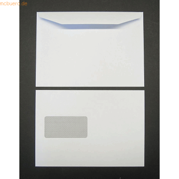 Blanke Kuvertierhüllen C5 90g/qm gummiert Fenster VE=500 Stück weiß von Blanke