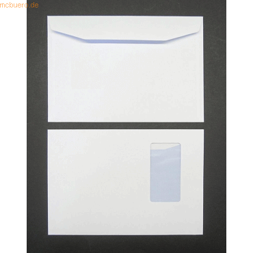 Blanke Kuvertierhüllen C5 90g/qm gummiert Sonderfenster VE=500 Stück w von Blanke