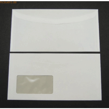 Blanke Kuvertierhüllen DIN C6/5 80g/qm gummiert Fenster VE=1000 Stück von Blanke