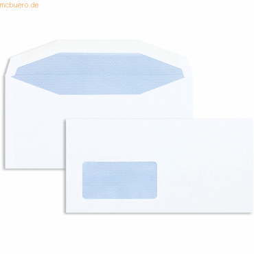 Blanke Kuvertierhüllen DIN C6/5 90g/qm gummiert Sonderfenster VE=1000 von Blanke