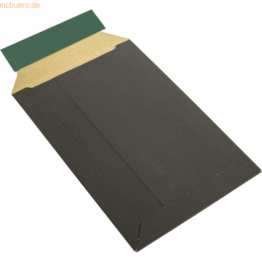 Blanke Vollpapptaschen schwarz 175x250x32mm Vollpappe Haftklebung VE=1 von Blanke