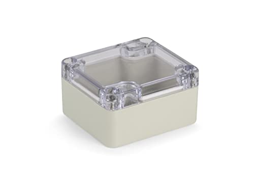 Blanko Modulgehäuse, Universal-Gehäuse aus ABS-Kunststoff mit transparentem Deckel, Mehrzweckghäuse mit Montagepunkten für Leiterplatten, IP 65 Schutzklasse, LxBxH 64x58x35 mm, Lichtgrau Blanko Modulgehäuse, Universal-Gehäuse aus ABS-Kunststoff mit transparentem Deckel, Mehrzweckghäuse mit Montagepunkten für Leiterplatten, IP 65 Schutzklasse, LxBxH 64x58x35 mm, Lichtgrau von Blanko