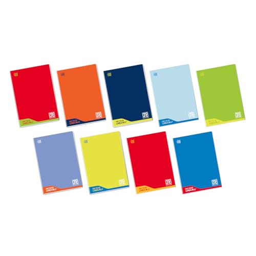 Blasetti - 6 Maxi-Heft DIDATTICI One Color. Papier 100g, 72 Seiten + Vorsatzblatt, Jolly Page, ideal für Dysgraphie, gemischte Farben - Linien (0C) von Blasetti