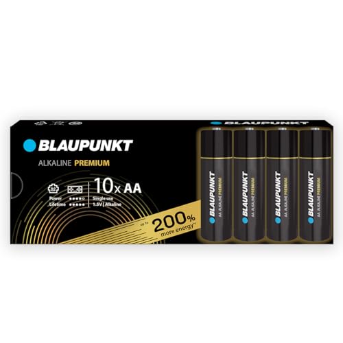 BLAUPUNKT Premium AA Alkalibatterien Packung mit 10, am besten für Gamecontroller und Spielsachen, LR6BPR/10CB von Blaupunkt