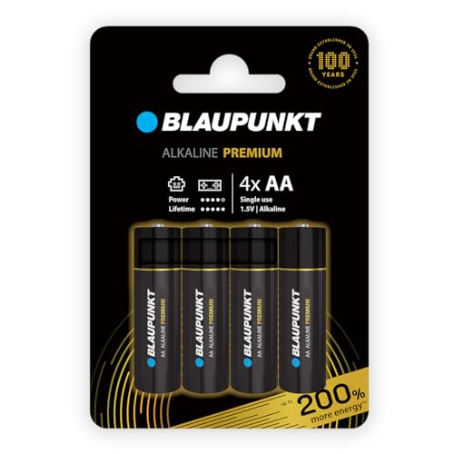 BLAUPUNKT Premium AA Alkalibatterien Packung mit 4, am besten für Gamecontroller und Spielsachen, LR6BPR/4CP von Blaupunkt